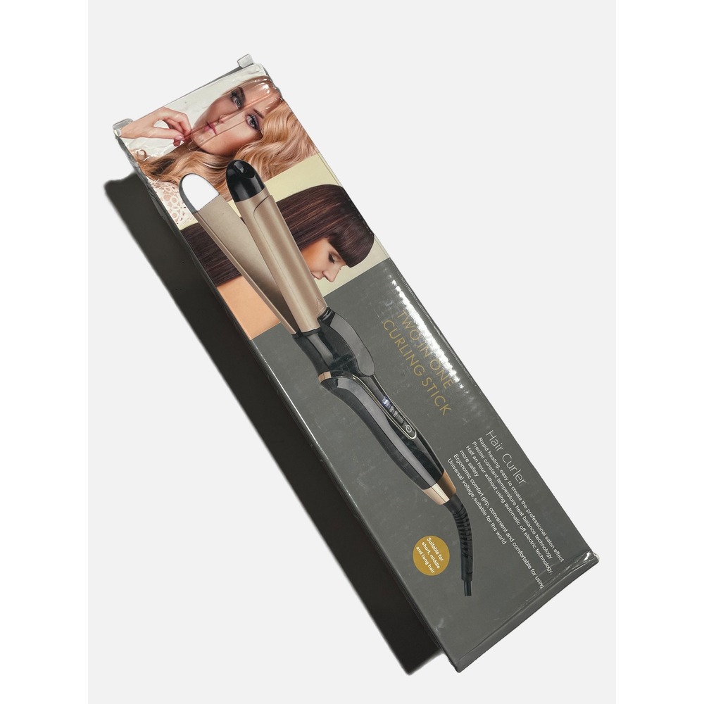 Unbranded Two In One Curling Stick Women OS Gold Hair Curler Wave Iron Professio